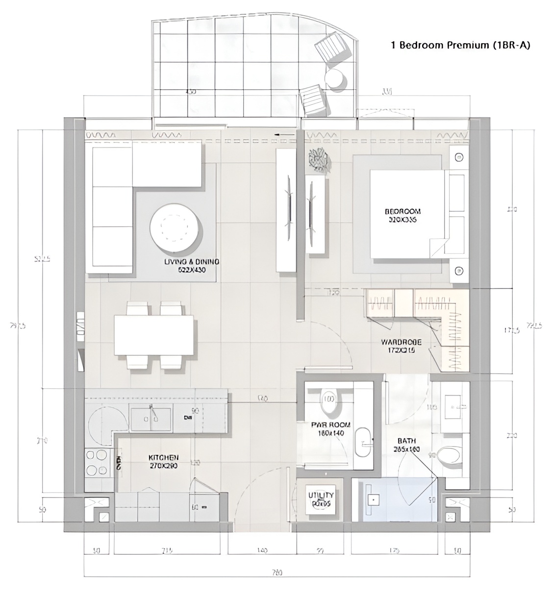 Solera 1BR Premium Floor Plan