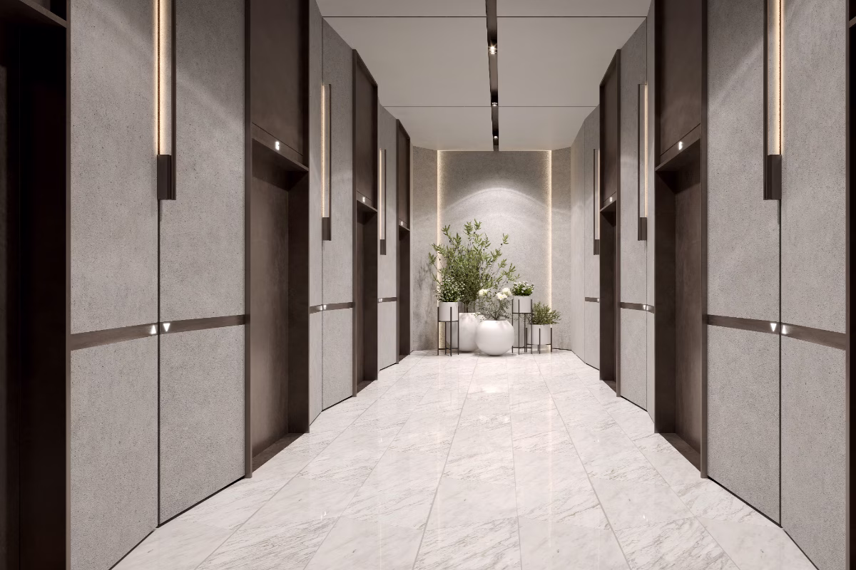 One River Point_ Lift Lobby