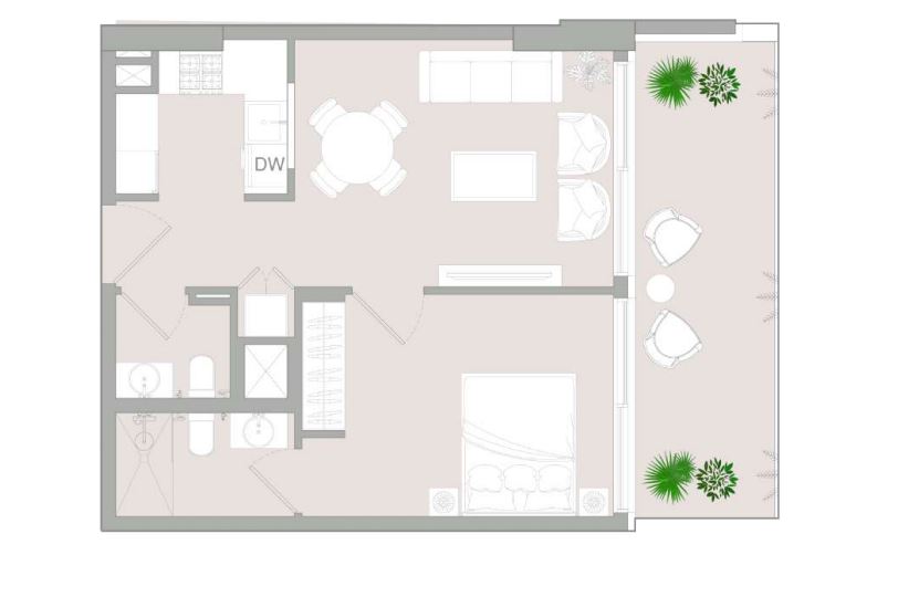 Verdania4-1BR Floor Plan