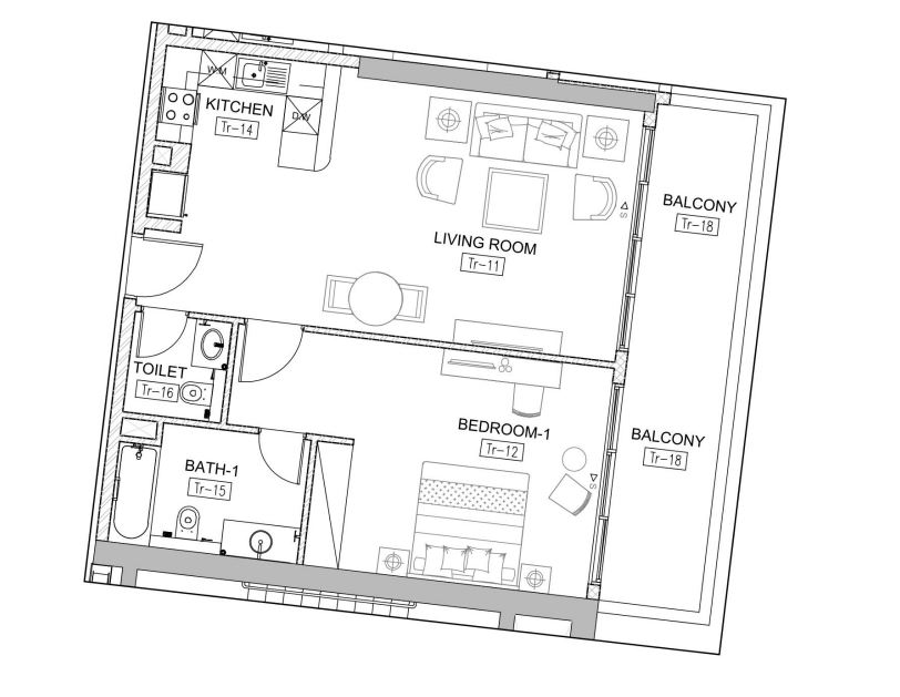 Tower 108- 1BR Floor Plan
